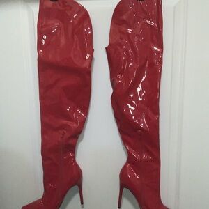 Red Over-the-Knee Boots